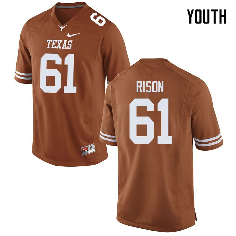 Youth #61 Ishan Rison Texas Longhorns College Football Jerseys Sale-Orange